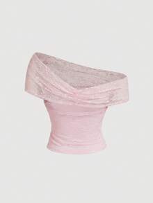 SHEIN MOD 1pc Solid Color Lace Sleeveless Elegant Summer Camisole For Women,Pink Top - Pink - View 10