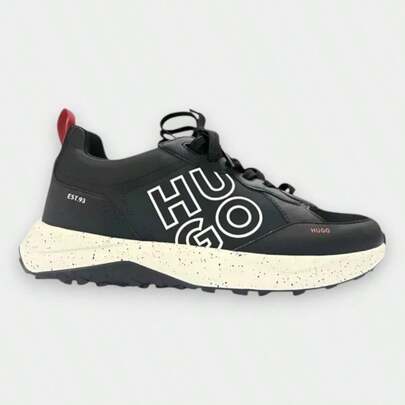 Hugo Boss Tenis Deportivos HUGO para Hombre con Logotipo Oversize, Suela Salpicada y Detalles en Contraste - Estilo Urbano de Lujo