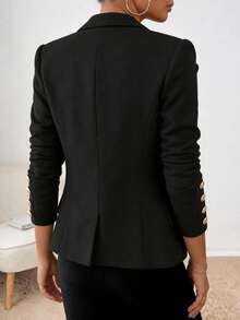 Saco de botones formal negro XXL - Negro - Ver 2