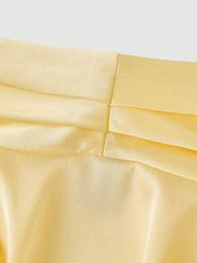 SHEIN MOD Áo tank top nữ cổ điển màu mơ không tay, thắt nút phía sau, dây chéo. - Màu vàng - Xem 4