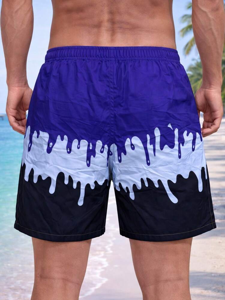 Traje de baño de hombre con diseño de helado - Azul - Añade 2