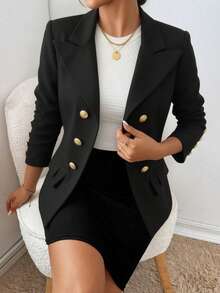 Saco de botones formal negro XXL - Negro - Ver 3