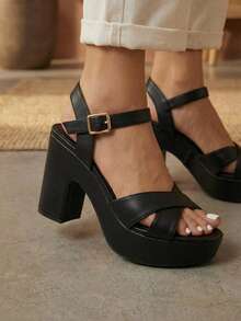 Women Platforms & Wedge Sandals - Black - View 3