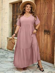 SHEIN CURVE+ Curve 尺码 US22 音乐节、海滨度假、波西米亚风长款沙滩度假连衣裙 波西米亚风夏季/乡村/海滩度假装/沙滩装/沙滩服饰 - 彩色 - 查看 9