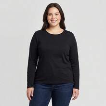 Blusa Básica Manga Larga Mujer - Negro - Ver 3