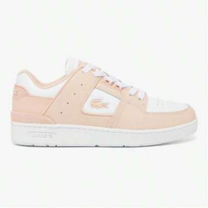 Lacoste Tenis Deportivos de Suela Plana en Tono Rosa Pastel con Paneles de Piel y Logotipo en Relieve - Estilo Preppy Soft para Mujer