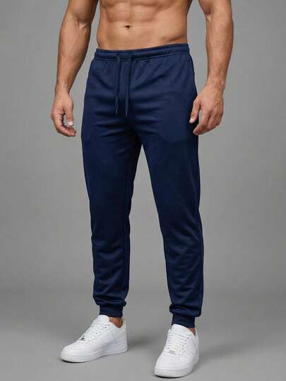 Ivalta Mexico Pantalones jogger para hombres de unicolor con cordón en la cintura, pantalones casuales