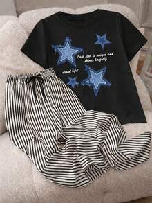 Conjunto Navy Stars Rayas Casual - Negro - Ver 1