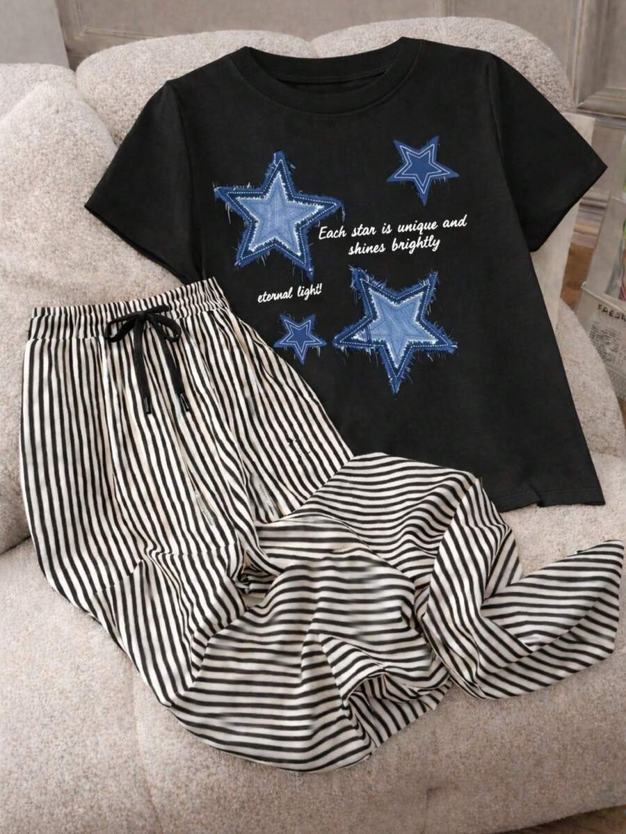 Conjunto Navy Stars Rayas Casual - Negro - Ver 1