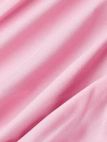 SHEIN MOD 女士棕色褶皱连衣裙，秋季女装，万圣节连衣裙，婚礼派对连衣裙，优雅女装，正式连衣裙，连衣裙，冬季连衣裙，派对连衣裙，感恩节服装，万圣节服装 - 粉色 - 查看 4