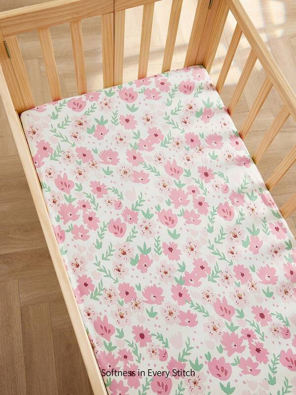 Cozy Pixies 1-Piece Floral Pattern Baby Mattress, Elastic Adjustment, Comfortable And Soft Sheets, Daily Use For Newborns, Spring And Summer Use [Oeko-Tex Certification]