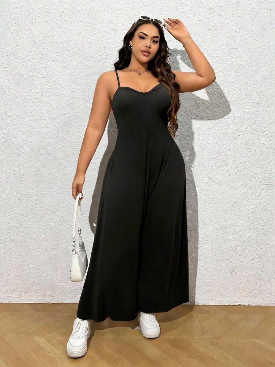Palazzo pieza completa cómodo para dama curvy - Negro - Ver 1