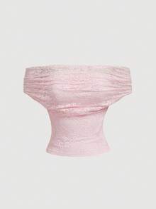 SHEIN MOD 1pc Solid Color Lace Sleeveless Elegant Summer Camisole For Women,Pink Top - Pink - View 5
