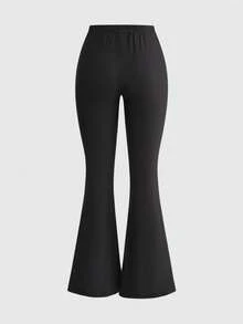 ROMWE Gothic Skeleton Print Sheer Flare Pants For Women - Black - View 10
