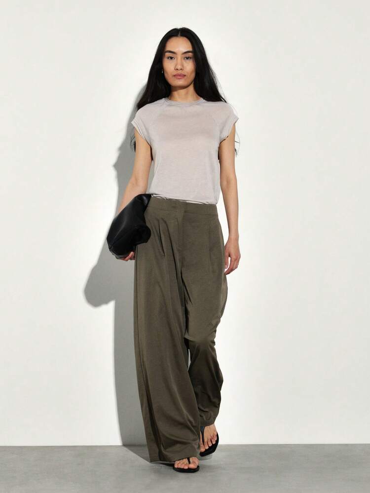 KSTM Women High Waisted Wide Leg Casual Palazzo Pants Loose Fitting Flowy Trousers For Spring Summer Comfort Style