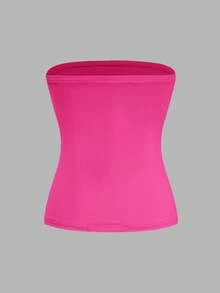SHEIN EZwear 4件套加大码纯色紧身吊带背心，夏季 - 彩色 - 查看 6