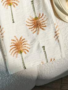 SHEIN Young Girl Apricot Palm Tree Print Backless Bow Sleeveless Top And Wide Leg Pants Casual Vacation 2-Piece Set Summer Outfits For Sisters Palm Tree Print Clothing Matching Top And Pants Set Mom And Kids Matching Outfit Childrens Summer Matching Outfits Girls Two Piece Vacation Set Kids Summer Two Piece Set Kids Summer Clothes - Apricot - View 13