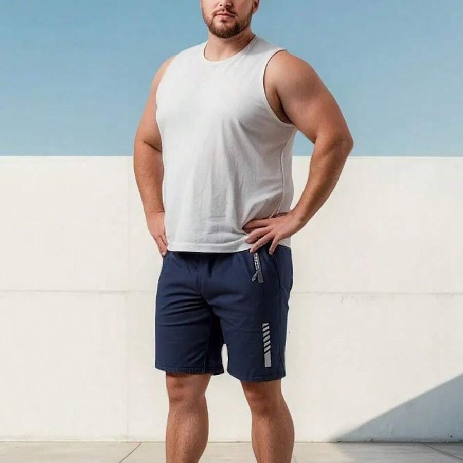 Short deportivo para GYM de entrenamiento 1pz para hombre - Flexible y ligero para entrenamiento. - MARINO - Ver 1