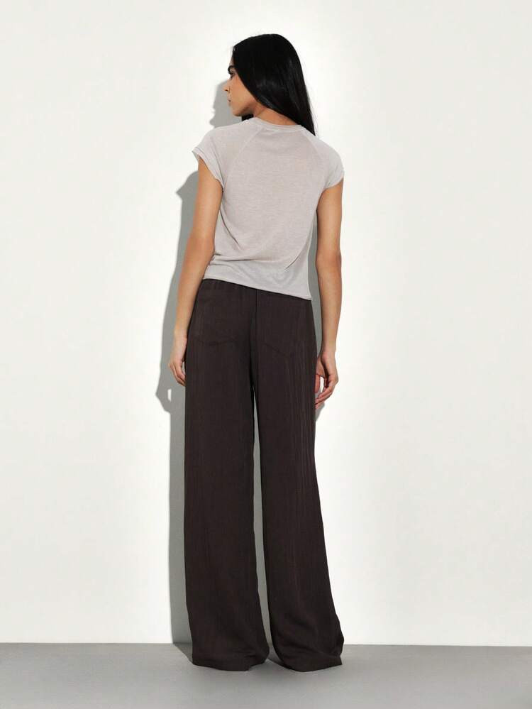 KSTM Women Relaxed Straight Leg Wide Pants High Waisted Comfortable Casual Trousers Fall Winter Loose Fit Flowing Bottoms
