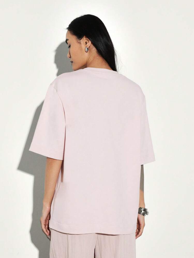 KSTM Tee-shirt basique oversize pour femmes, manches courtes, col rond, en coton, confort quotidien, mode printemps-été