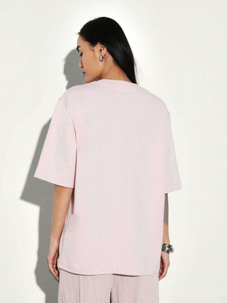 KSTM Oversized Basic T-Shirt For Women Casual Short Sleeve Crew Neck Cotton Tee Everyday Comfort Top Spring Summer Fashion