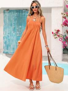Vivid Eden Đầm hai dây màu trơn dáng casual cho nữ, trang phục mùa hè, quần áo mùa hè, trang phục mùa xuân cho nữ, đầm mùa xuân cho nữ, trang phục đi biển cho nữ, trang phục đi chơi, đầm sinh nhật, trang phục ngày lễ, đầm màu cam, đầm casual cho nữ, đầm thanh lịch dự tiệc cho nữ, đầm đi nghỉ mát màu cam, đầm hè casual, đầm maxi màu cam, đầm hè casual cho nữ, đầm hè cho nữ, trang phục nghỉ dưỡng cho nữ, đầm đi nghỉ mát cho nữ, đầm dài cho nữ. - Màu Cam san hô - Xem 8