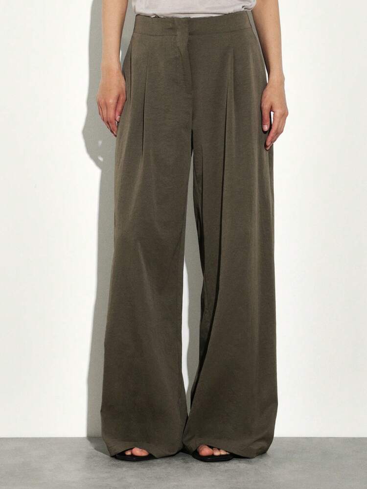 KSTM Women High Waisted Wide Leg Casual Palazzo Pants Loose Fitting Flowy Trousers For Spring Summer Comfort Style