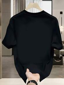 2-Piece Valentine's Day Couple T-Shirts 100% Cotton Soft Breathable Short Sleeve Crew Neck Graphic Print Best Gifts for Boyfriend Girlfriend - Negro - Ver 3