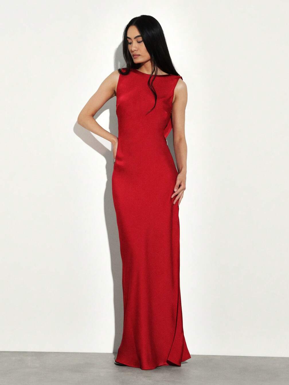 red maxi dress missguided MISSGUIDED Velvet Asymmetric One Shoulder Slit Maxi Dress Christmas MISSGUIDED