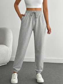 EURMUSE Women's Drawstring Joggers - Grey - View 5