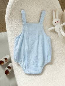 Cozy Pixies Baby Boy Blue & White Striped Romper, Versatile & Comfortable - Blue - View 2