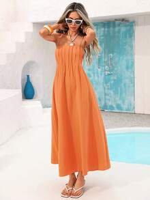 Vivid Eden Đầm hai dây màu trơn dáng casual cho nữ, trang phục mùa hè, quần áo mùa hè, trang phục mùa xuân cho nữ, đầm mùa xuân cho nữ, trang phục đi biển cho nữ, trang phục đi chơi, đầm sinh nhật, trang phục ngày lễ, đầm màu cam, đầm casual cho nữ, đầm thanh lịch dự tiệc cho nữ, đầm đi nghỉ mát màu cam, đầm hè casual, đầm maxi màu cam, đầm hè casual cho nữ, đầm hè cho nữ, trang phục nghỉ dưỡng cho nữ, đầm đi nghỉ mát cho nữ, đầm dài cho nữ. - Màu Cam san hô - Xem 7