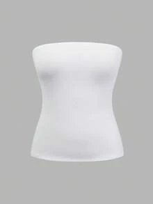 SHEIN EZwear 4件套加大码纯色紧身吊带背心，夏季 - 彩色 - 查看 8