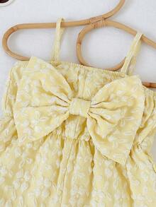 Cozy Pixies Baby Girl Blue & White Striped Camisole Romper, Versatile & Comfortable - Yellow - View 6