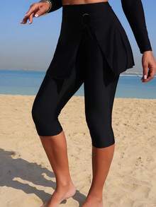 Swim Shayni Váy nữ mùa hè mới, xẻ tà bên hông, xếp ly vòng, màu đen, kiểu dáng thường ngày, thích hợp cho kỳ nghỉ. - màu đen - Xem 1