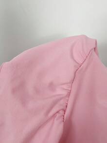 Plus Size Women Spring/Summer Casual Pink Ruffle Hem Skirt - Pink - View 6