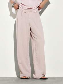 KSTM Women's Pleated Straight Leg Pants Wide Leg Trousers Casual Loose Fit Palazzo Pants Spring Summer Fashion Bottoms - Pink - View 3