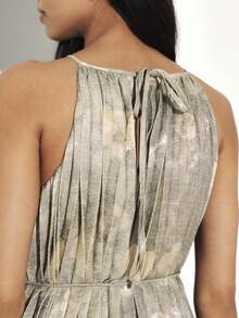 KSTM 褶裥吊带长裙，后背系带设计，腰部收褶，适合晚宴、婚礼宾客等场合。 - 彩色 - 查看 6