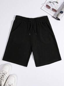 RueChic Men's Basic Waffle Fabric Shorts 2 Packs - Burgundy - View 3