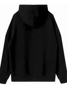 Otoño invierno caliente hoodie hombre casual patrón estampado manga larga sudadera con capucha hombre top - Negro - Ver 3