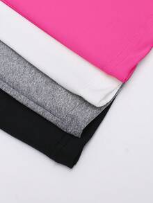 SHEIN EZwear 4件套加大码纯色紧身吊带背心，夏季 - 彩色 - 查看 13