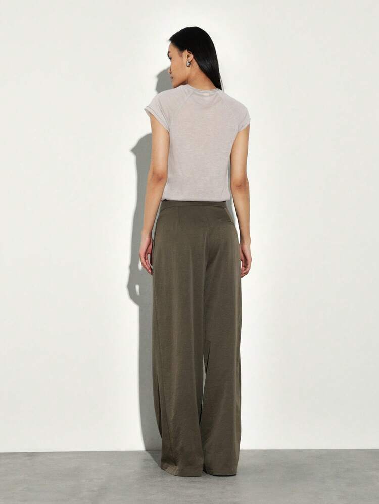 KSTM Women High Waisted Wide Leg Casual Palazzo Pants Loose Fitting Flowy Trousers For Spring Summer Comfort Style