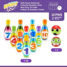 MINKOJA 儿童保龄球游戏套装（3-6岁）——室内外运动玩具，趣味互动球类游戏，适合男孩、女孩和家长，培养竞技技能，是生日、儿童节、复活节的完美礼物，也是儿童节的理想选择。 - 彩色 - 查看 7