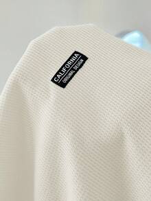 Solflare 大码纹理针织开衫T恤+宽松长裤休闲白色两件套 - 白色 - 查看 6