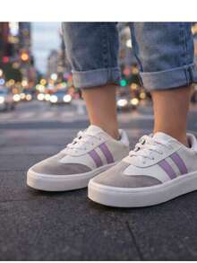 Zapatos Casuales Cómodos Con Suela Blanda Para Niños, Unicolor, Nuevos Para Primavera - Morado - Ver 1