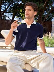 Manfinity CityGents 男士针织毛衣 - 藏蓝色 - 查看 1