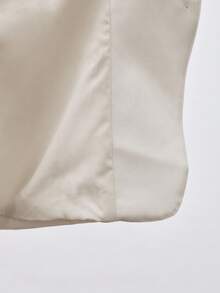 ATUI Studio 女士纯色圆领单排扣马甲裤套装，优雅通勤套装，夏秋女装，女士套装，办公室商务休闲两件套，秋季女士办公室服装，女士套装，女士西装外套套装 - 杏色 - 查看 4