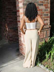 Steph T Top Court Ras-Du-Cou Dos-Nu bustier - Blanc - Voir 2