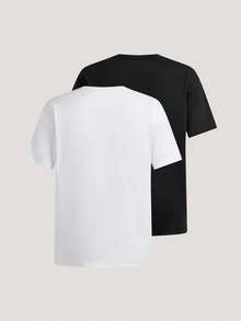 Men's Solid Color Round Neck Short Sleeve Casual T-Shirt, Summer,Breathable/Comfortable ,For Daily Casual,Sports,Vacation Multiple Occasion - Black - View 3