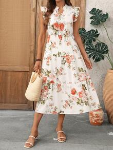 EMERY ROSE 女士休闲短袖娃娃印花连衣裙 - 彩色 - 查看 3